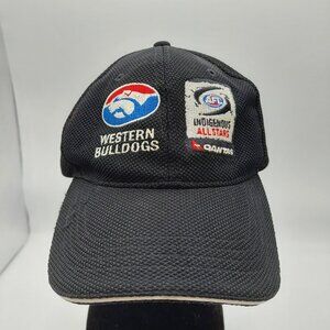 AFL Western Bulldogs Football Club Cap Hat Black Embroidered Strapback